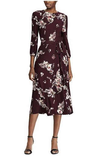 Floral-Print Peasant-Sleeve Belted Jersey Midi Dress, featured on @thefashiondetour